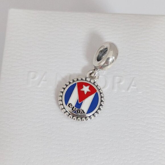 Pandora Cuba Flag Exclusive Dangle Charm Travel Vacation S925 Silver - Picture 4 of 6